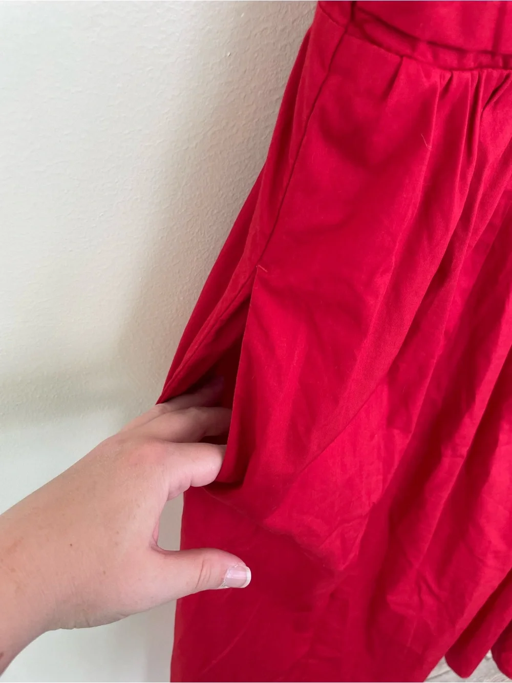 Abercrombie & Fitch Emerson Tie Strap Maxi Dress Red Salsa L Large Cotton Blend